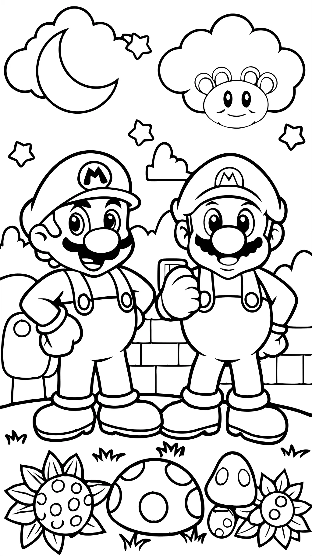 Página para colorear de Mario Brothers